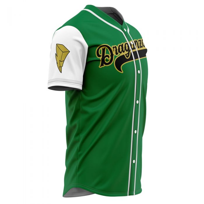 Personalized Dragonzords Green PR AOP Baseball Jersey SIDE Mockup - Dragon Ball Z Store