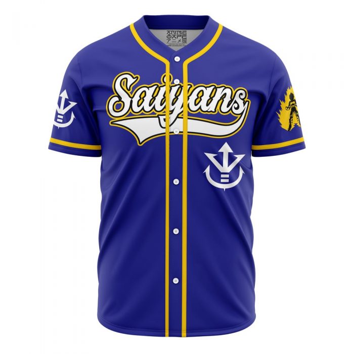 Personalized Saiyan Vegeta DBZ AOP Baseball Jersey FRONT Mockup - Dragon Ball Z Store