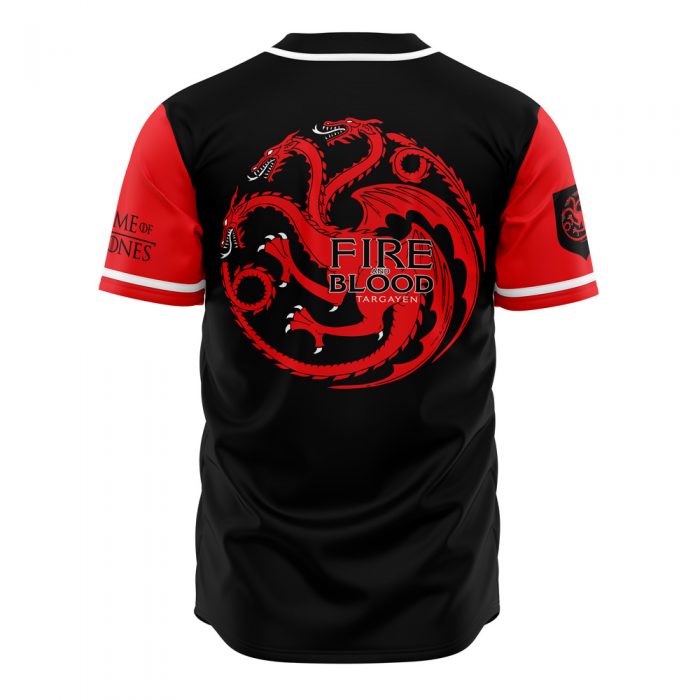 Targaryens of Dragonstone GOT AOP Baseball Jersey AOP Baseball Jersey BACK Mockup - Dragon Ball Z Store