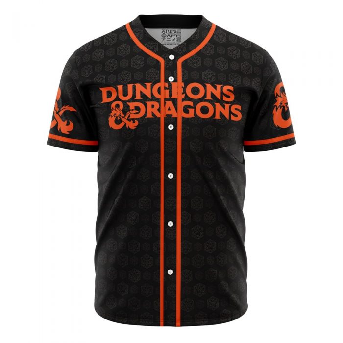 Trippy Dungeons Dragons AOP Baseball Jersey FRONT Mockup - Dragon Ball Z Store